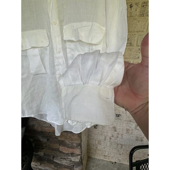 Go Linen L'Zinger Long Sleeve Double Pocket Linen Shirt-Size 1 - Picture 2 of 6